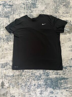 Nike Black Performance Dri-FIT Tee with Silver Swoosh